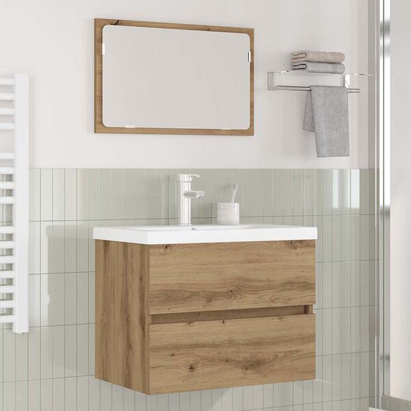 vidaXL Ensemble de mobilier de salle de bain 3 pcs Ch&ecirc;ne artisanal
