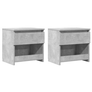 vidaXL Tables de chevet 2 pcs Gris b&eacute;ton 40x30x39 cm Agglom&eacute;r&eacute;