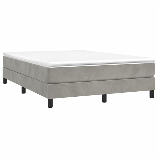vidaXL Sommier &agrave; lattes de lit et matelas Gris clair 140x200cm Velours