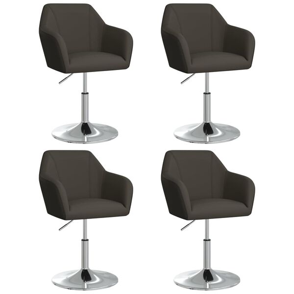 vidaXL Chaises &agrave; manger lot de 4 gris similicuir