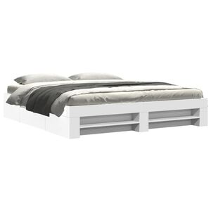 vidaXL Cadre de lit sans matelas blanc 180x200 cm bois d'ing&eacute;nierie