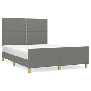 vidaXL Cadre de lit sans matelas gris fonc&eacute; 140x190 cm tissu