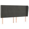 vidaXL T&ecirc;te de lit avec oreilles Gris fonc&eacute; 203x23x118/128 cm Velours