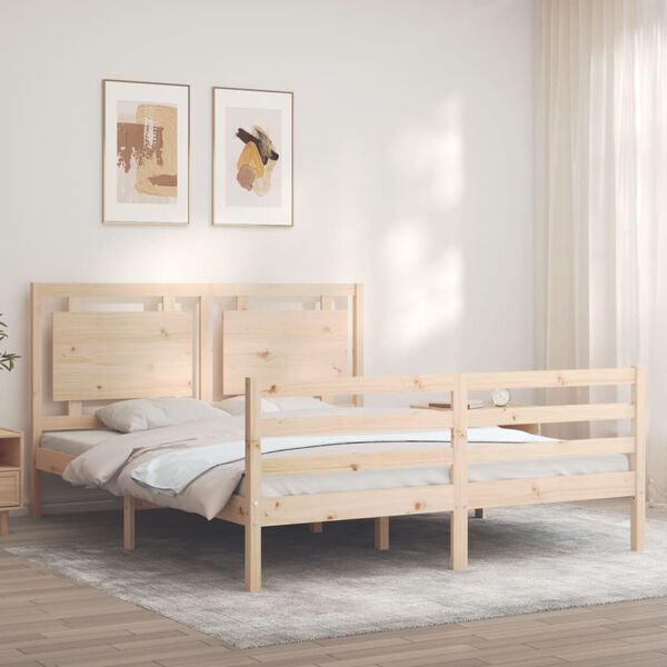 vidaXL Cadre de lit sans matelas bois massif