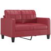 vidaXL Ensemble de canapés 3 pcs et coussins rouge bordeaux similicuir