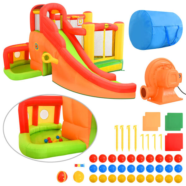 Happy Hop Ch&acirc;teau gonflable avec toboggan 450x380x230 cm PVC