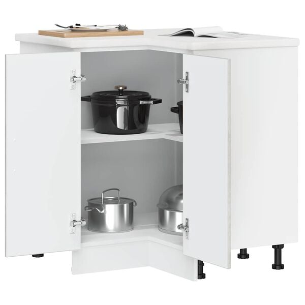 vidaXL Armoire d'angle de cuisine Kalmar gris béton bois d'ingénierie