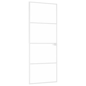 vidaXL Porte d'int&eacute;rieur Blanc 76x201,5 cm Tremp&eacute; verre aluminium fin