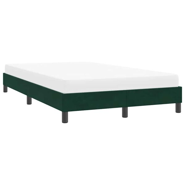 vidaXL Cadre de lit sans matelas vert fonc&eacute; 120x220 cm velours