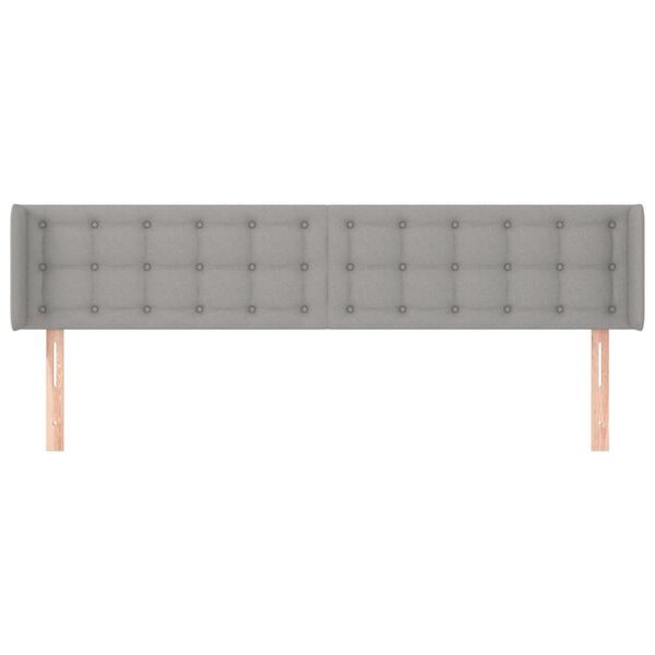 vidaXL T&ecirc;te de lit avec oreilles Gris clair 183x16x78/88 cm Tissu