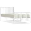vidaXL Cadre de lit m&eacute;tal sans matelas avec pied de lit blanc 90x200cm