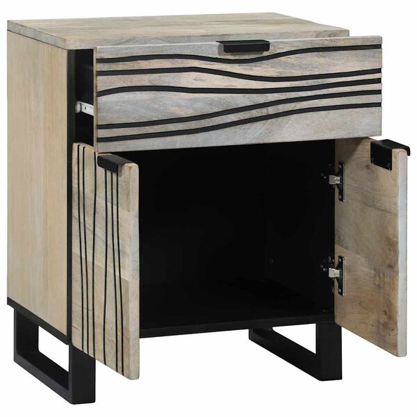 vidaXL Cabinet de chevet avec tiroir Blanc et Noir 50 x 33 x 60 cm
