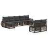 vidaXL Ensemble de canap&eacute; de jardin 9 pc Gris et Gris fonc&eacute; polyrotin