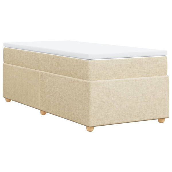 vidaXL Sommier à lattes de lit avec matelas Crème 80x200 cm Tissu