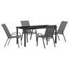 vidaXL Ensemble de salle &agrave; manger pour jardin 5 pcs Gris et Noir
