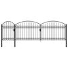 vidaXL Portail de cl&ocirc;ture de jardin avec dessus arqu&eacute; Acier 2x5 m Noir