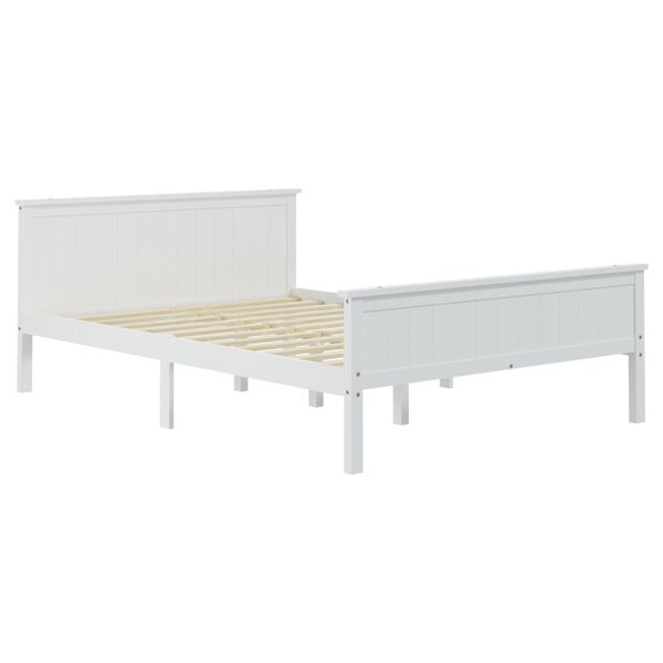 vidaXL Cadre de lit sans matelas blanc bois de pin massif 160x200 cm
