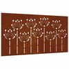 vidaXL D&eacute;coration murale jardin 105x55 cm acier corten design de fleur