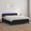 vidaXL Sommier &agrave; lattes de lit avec matelas et LED Noir 160x200cm
