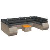 vidaXL Salon de jardin 11 pcs avec coussins gris r&eacute;sine tress&eacute;e