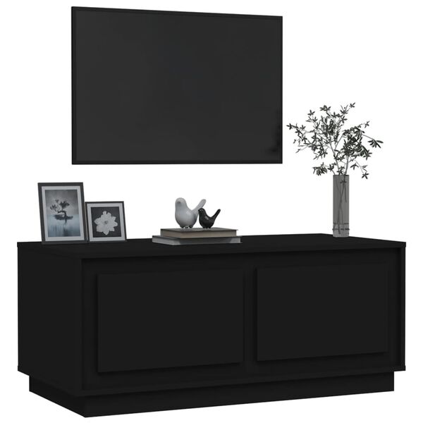 vidaXL Table basse noir 102x50x44 cm bois d'ingénierie