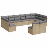 vidaXL Salon de jardin avec coussins 12 pcs beige r&eacute;sine tress&eacute;e