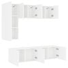vidaXL Unit&eacute;s murales TV 5 pcs blanc bois d'ing&eacute;nierie