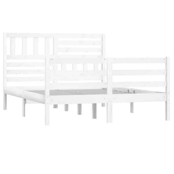 vidaXL Cadre de lit sans matelas blanc 150x200 cm bois massif