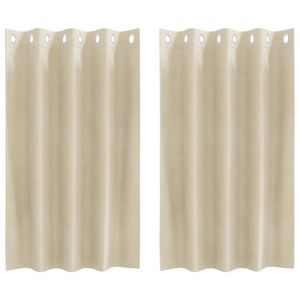 vidaXL Rideaux occultants 2 pcs Cr&egrave;me 140 x 140 cm Velours