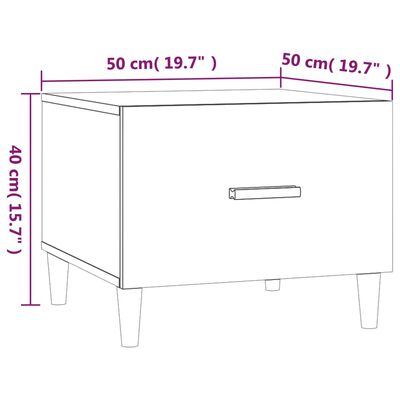 vidaXL Table basse Chêne sonoma 50x50x40 cm Bois d'ingénierie