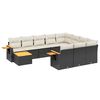 vidaXL Salon de jardin 11 pcs avec coussins noir r&eacute;sine tress&eacute;e