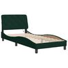 vidaXL Cadre de lit avec LED sans matelas vert fonc&eacute; 90x190 cm velours
