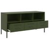 vidaXL Meuble TV vert olive 100,5x39x50,5 cm acier