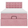 vidaXL Lit ottoman avec matelas et LED rose 80x200cm velours