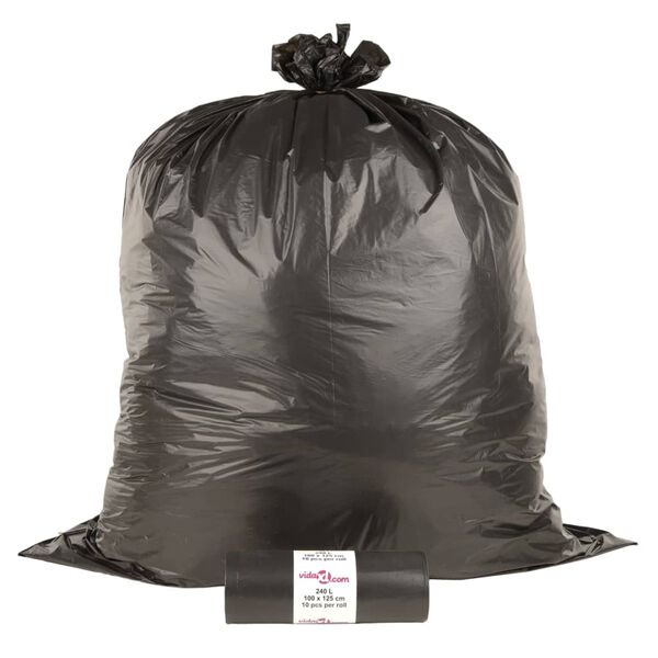 vidaXL Sacs poubelles 150 pcs noir 240 L