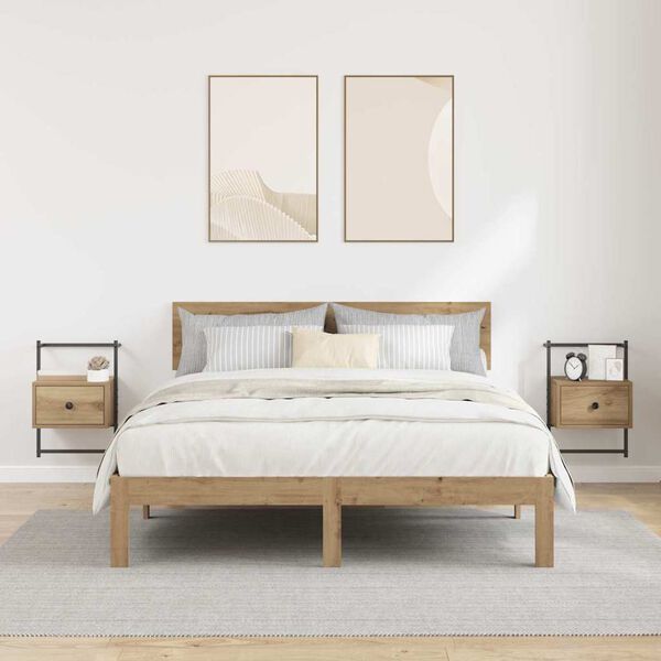 vidaXL Cabinet de chevet 2 pcs Ch&ecirc;ne artisanal 35 x 30 x 51 cm