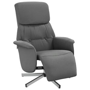 vidaXL Fauteuil inclinable avec repose-pieds gris fonc&eacute; tissu