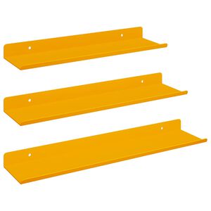 vidaXL &Eacute;tag&egrave;re flottante 3 pcs Jaune moutarde 40 x 9 x 2,5 cm Acier