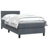 vidaXL Sommier &agrave; lattes de lit et matelas gris fonc&eacute; 90x210 cm velours