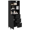 vidaXL Haut Armoire Ch&ecirc;ne noir 69,5 x 34 x 180 cm Bois d'ing&eacute;nierie