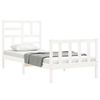 vidaXL Cadre de lit sans matelas blanc bois de pin massif