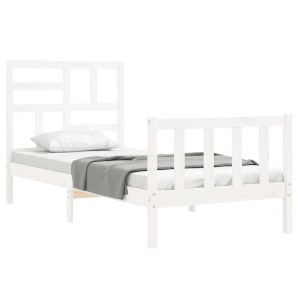 vidaXL Cadre de lit sans matelas blanc bois de pin massif