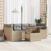 vidaXL Ensemble de canapé de jardin 7 pcs Beige Poly Rattan