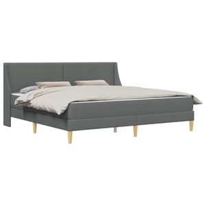 vidaXL Cadre de lit avec matelas Gris fonc&eacute; 180 x 200 cm Polyester