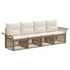 vidaXL Ensemble de canap&eacute; de jardin 4 pc Beige polyrotin