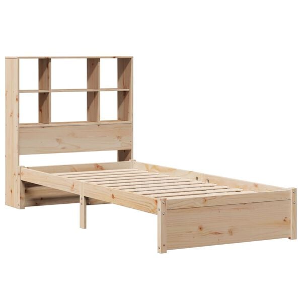 vidaXL Lit biblioth&egrave;que sans matelas 90x190 cm bois de pin massif