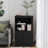 vidaXL Armoire latérale avec lumières LED noir bois d'ingénierie