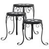 vidaXL Supports pour plantes 3 pcs noir et blanc c&eacute;ramique