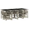 vidaXL Ensemble &agrave; manger de jardin et coussins 13 pcs gris clair rotin