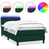 vidaXL Sommier &agrave; lattes de lit et matelas et LED vert fonc&eacute; 100x220cm velours